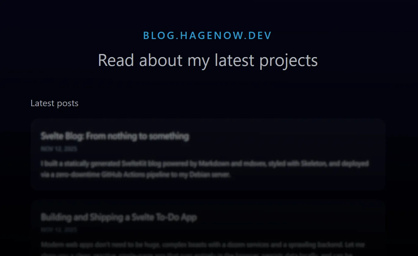 Svelte Blog: From nothing to something